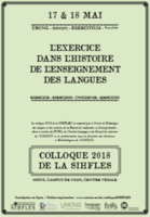Colloque 2018 de la SIHFLES: L’exercice dans l’histoire de l’enseignement des langues