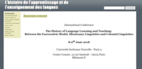 L’histoire de l’apprentissage et de l’enseignement des langues : entre modèle eurocentrique, linguistique missionnaire et lingu...